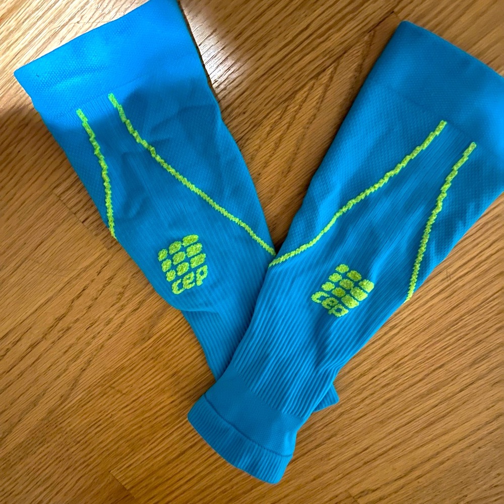CEP compression calf sleeves, flash green color, worn once